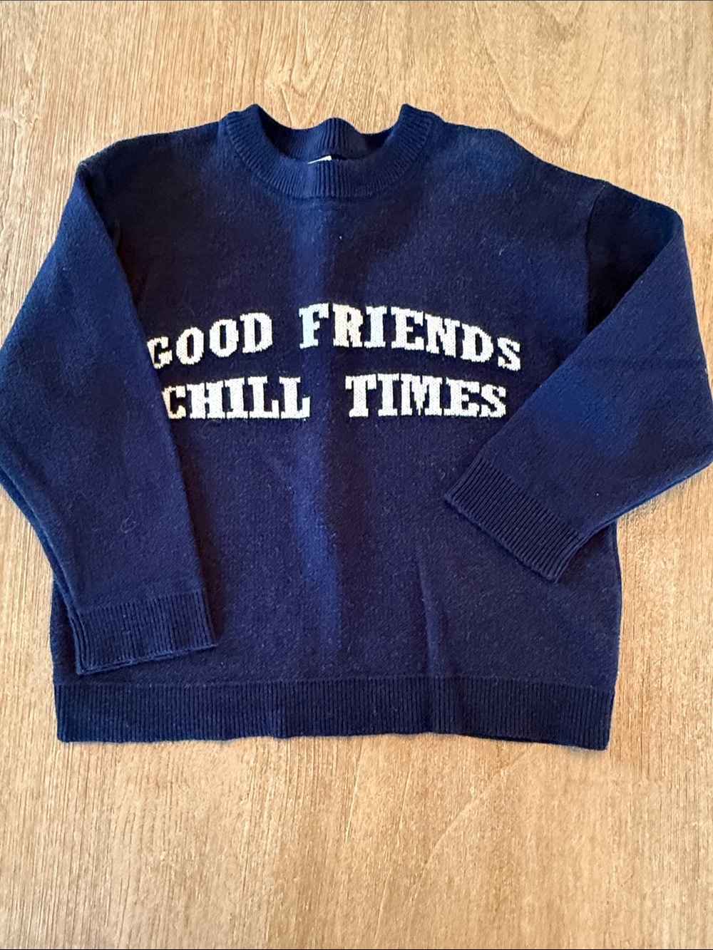 Zara Navy Pullover with White Lettering